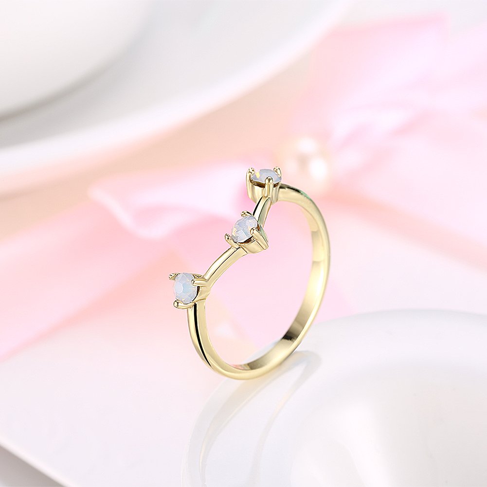 Yellow Chimes gold opal band ring - birthday gift for her