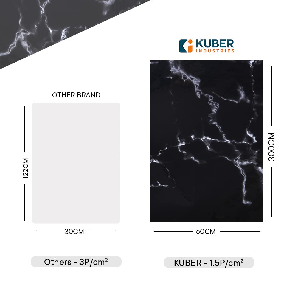 Pack of 2: Marble Design Wall Stickers - Easy Peel & Stick, Removable | 60 cm x 300 cm | Marble Pattern