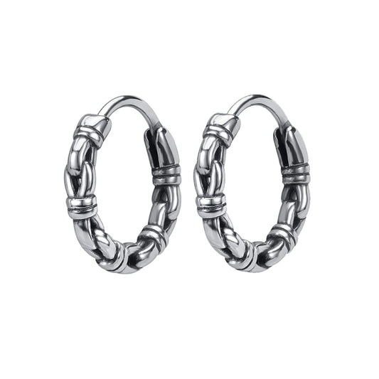 Yellow Chimes Men's Silver Hoop Earrings - Comfortable Fit