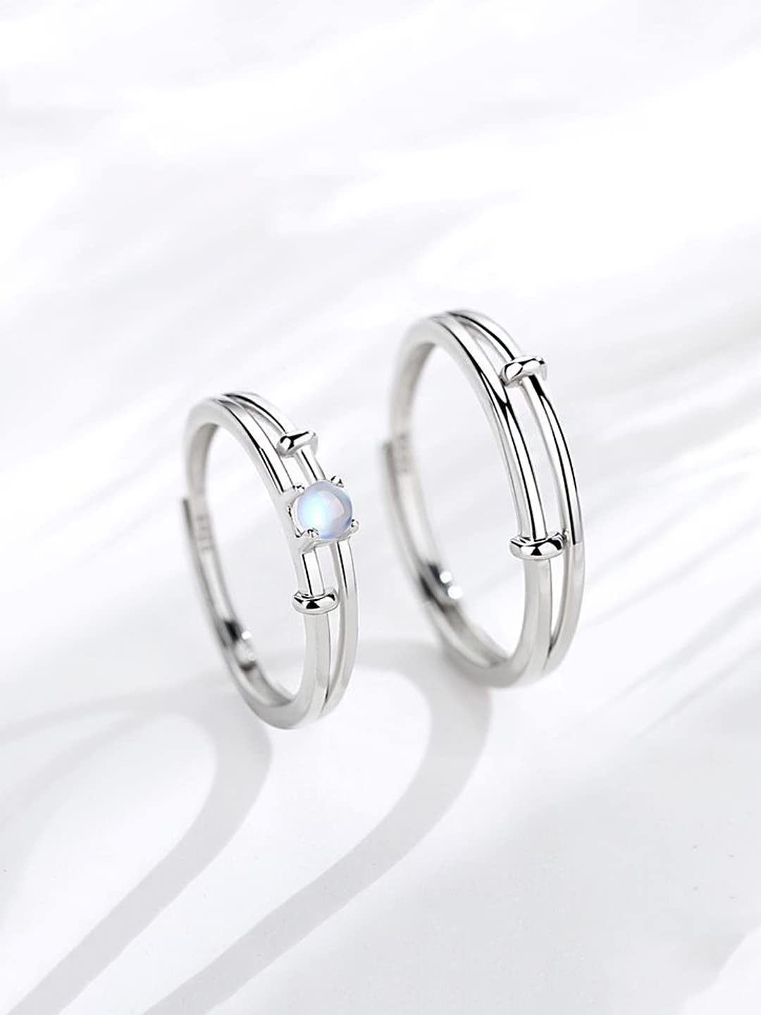Yellow Chimes silver promise rings - Anniversary gift
