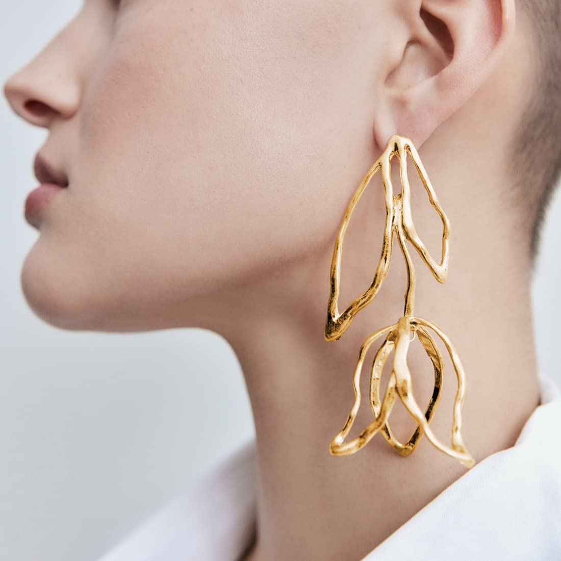 Yellow Chimes leaflet designed earrings - ideal for ethnic wear