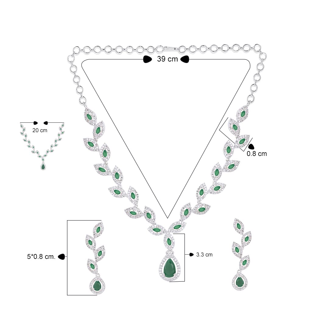 Yellow Chimes Rose Gold Jewellery Set - Wedding accessory