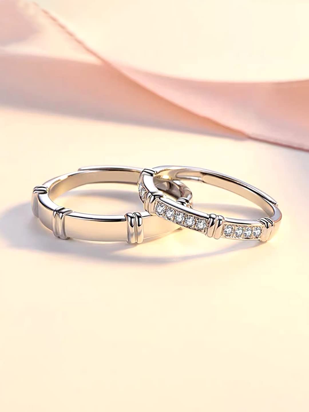 Yellow Chimes Crystal Studded Rings - Valentine's Day gift