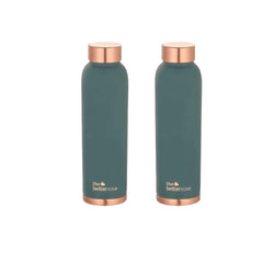 The Better Home Copper Water Bottle 1 Litre Water Bottle For Office | Water Bottle For Kids | 100% Pure Copper Insulation Wide Mouth With Ergonomic Design | Water Bottle For Home Teal Pack of 2