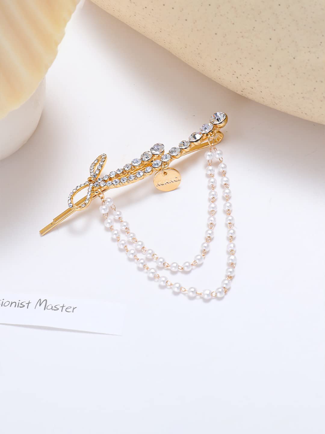 Yellow Chimes Elegant Bow Hair Pin - Secure hair styling solution