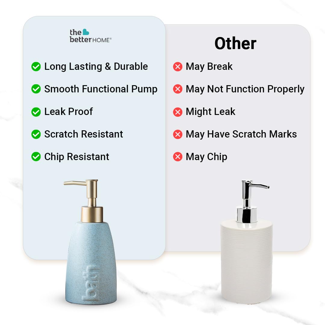 Combo: Ceramic Soap Dispenser Set - Stylish, Durable | 2 Pcs | 320ML | Perfect for Bathroom & Kitchen