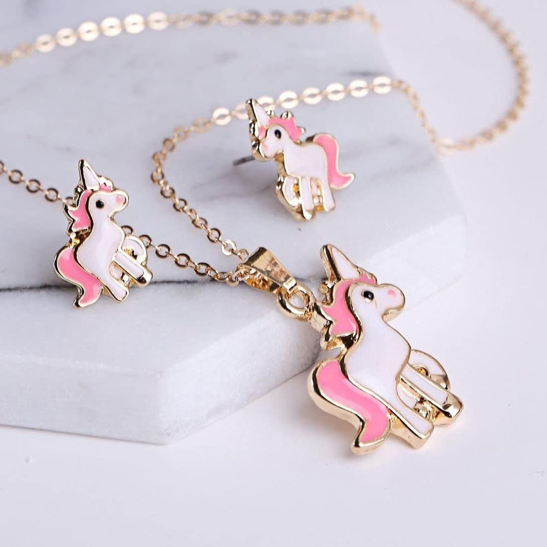 Yellow Chimes crystal unicorn pendant - for dress-up events