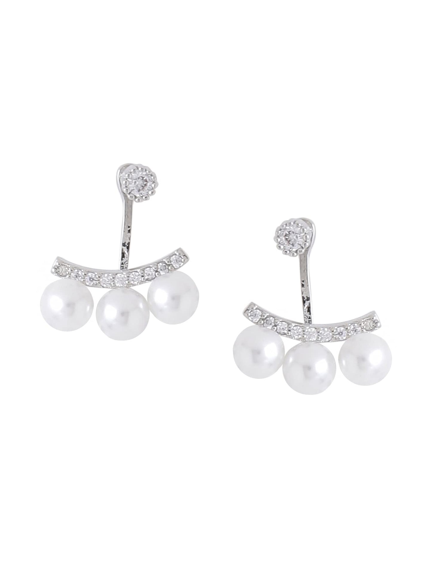 unwind Gold Toned Pearl Studded Earrings - Trendy fashion statement for girls