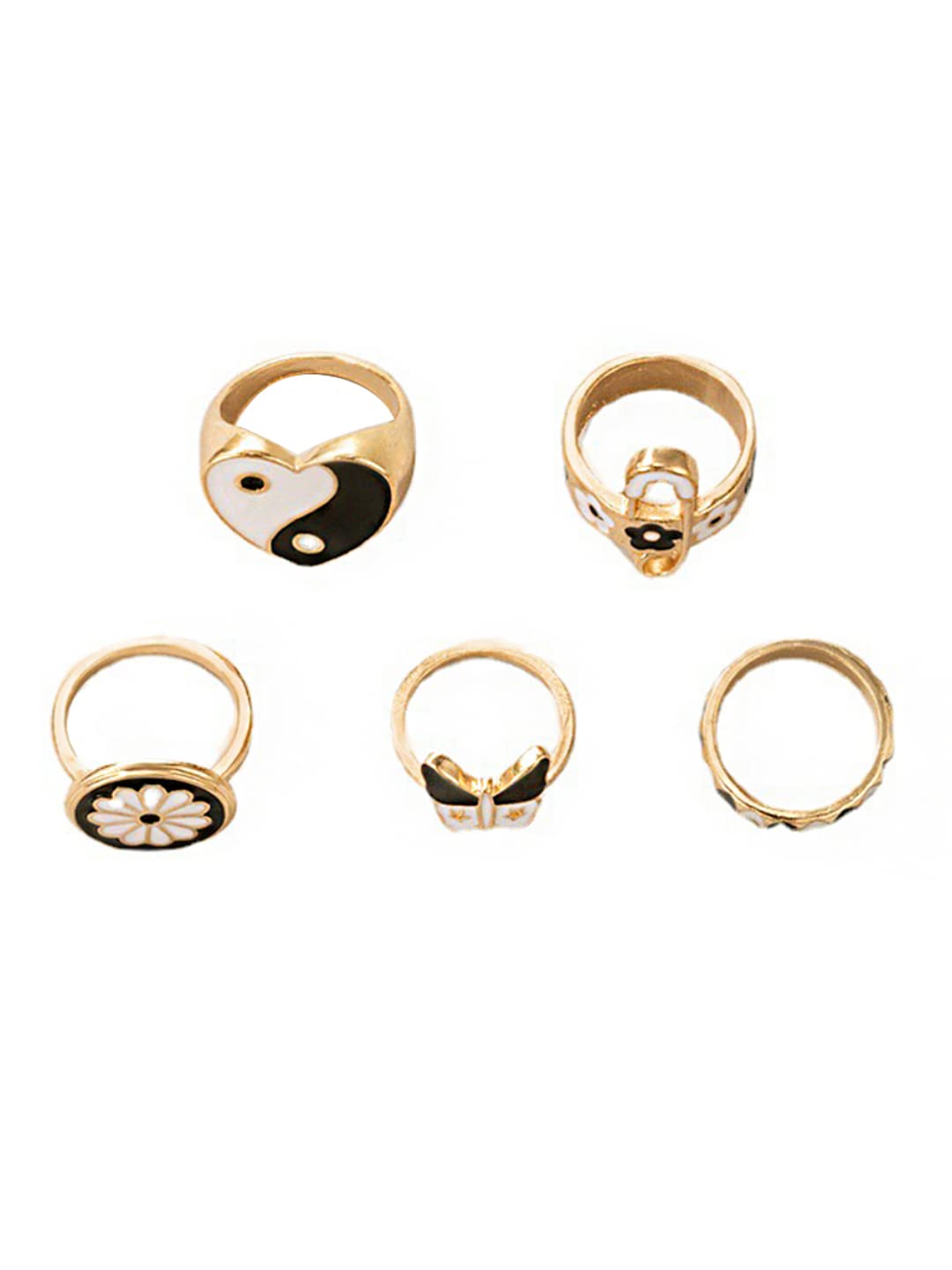 Yellow Chimes fashionable midi rings - elegant outfits enhancer