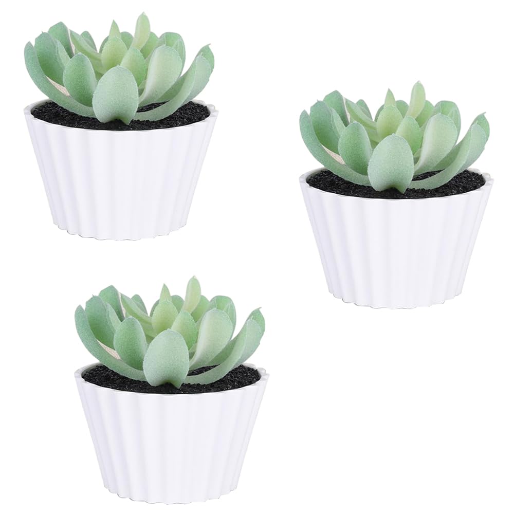 Pack of 3: Artificial Plants for Home Décor - Natural Looking Fake Indoor Plants | Includes Pots | Green