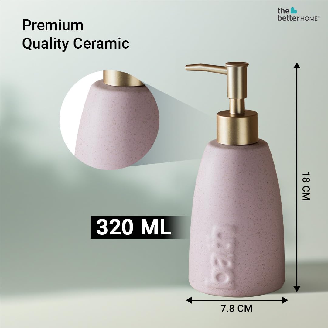 Combo: Ceramic Soap Dispensers with Stylish Design, Easy Pump | Set of 2 | 320ML Capacity | White