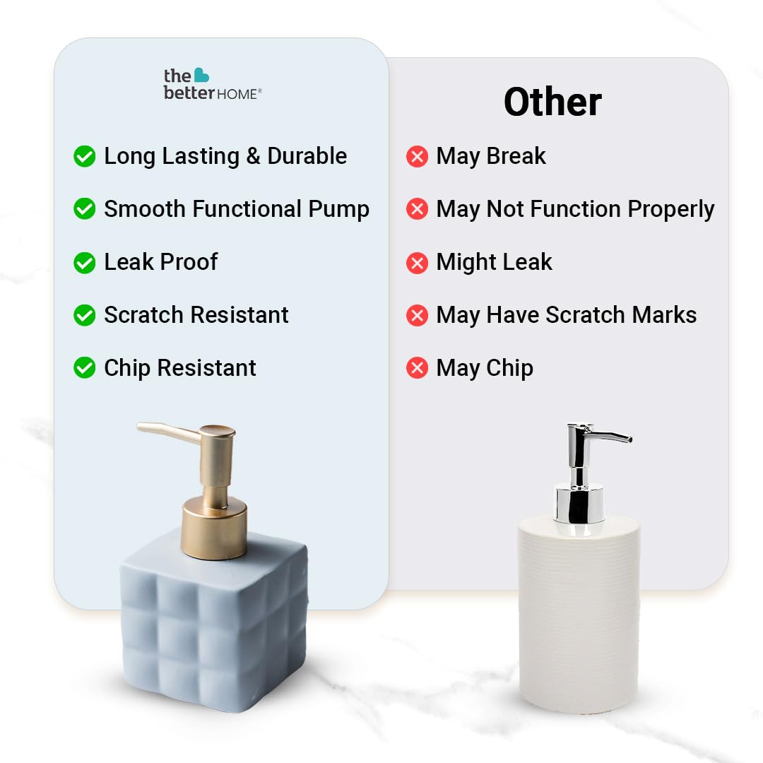 Combo: Ceramic Soap Dispensers - Stylish & Versatile | Set of 2 | 220ML | Perfect for Kitchen & Bathroom