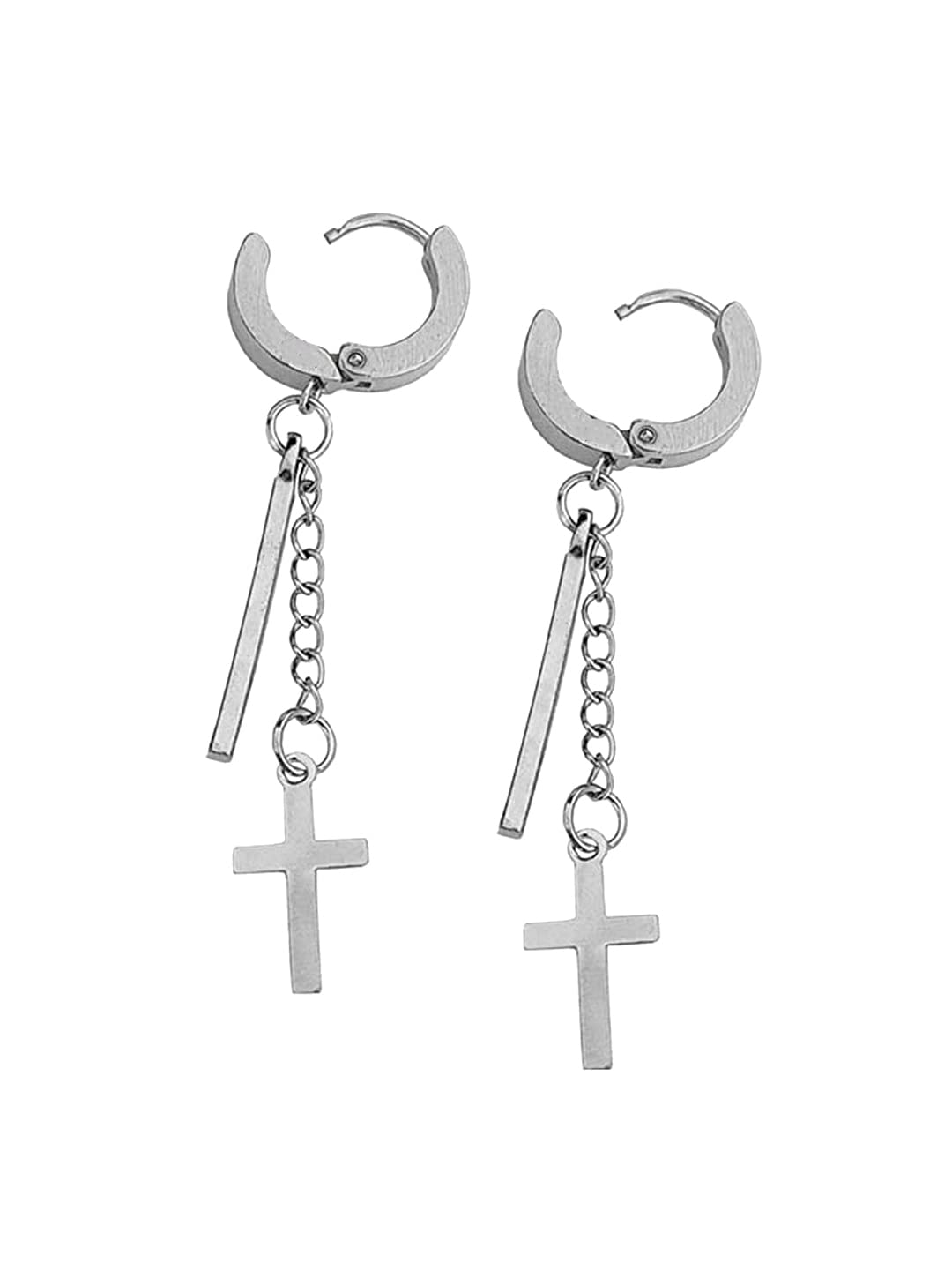 Yellow Chimes cross dangler earrings - perfect for punk style