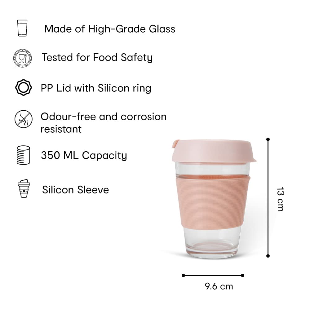 350 ml Travel Mug - Leak Proof, BPA-Free, Easy to Clean | 180° Flip Top Lid | Pink