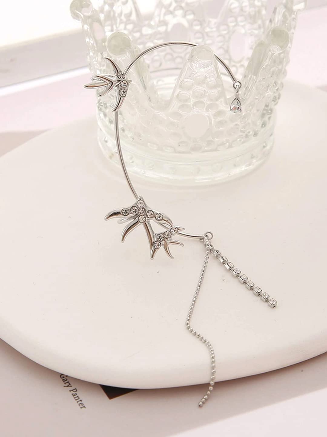 Yellow Chimes Silver Ear Cuff - Stylish birthday gift
