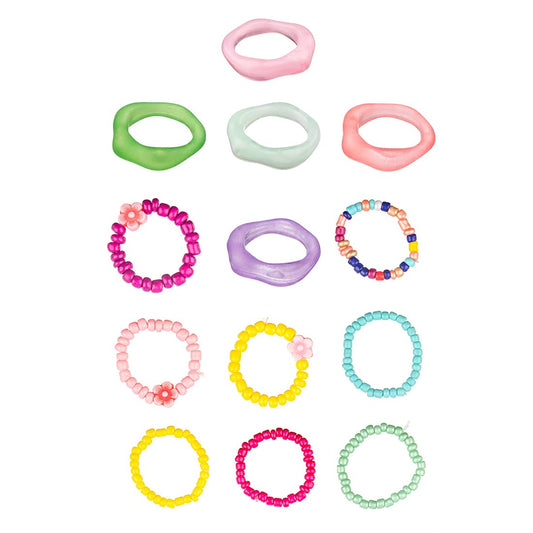 Yellow Chimes multi-ring set - Chic addition to any outfit