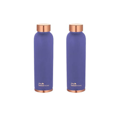 The Better Home Copper Water Bottle 1 Litre | 100% Pure Copper Bottle | BPA Free Water Bottle with Anti Oxidant Properties of Copper Blue Pack of 2 (Purple)