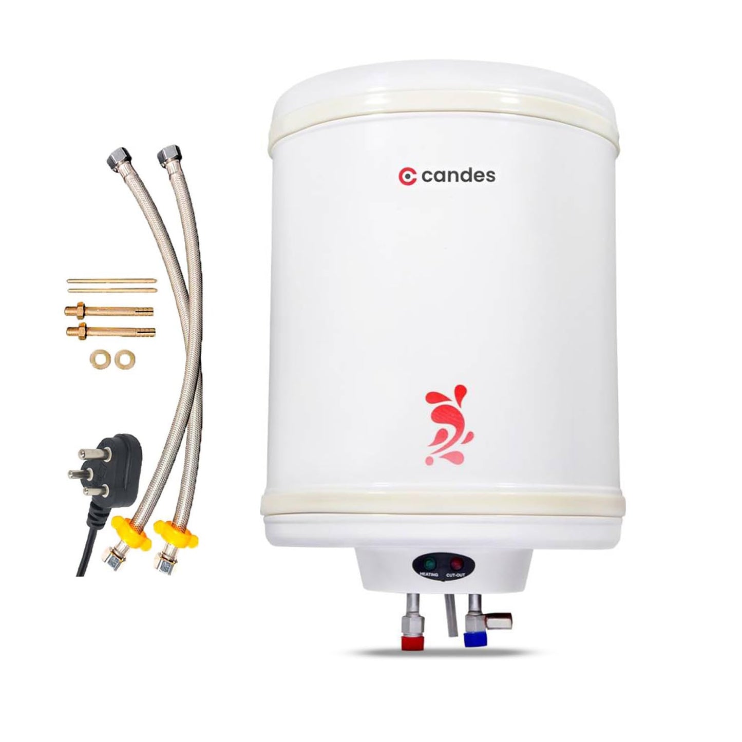 Candes Geyser 25 Litre | 1 Year Warranty | Water Heater for Home, Water Geyser, Water Heater, Electric Geyser, 5 Star Rated Automatic Storage Vertical Water Heater, 2000W - Perfecto (Ivory),Wall