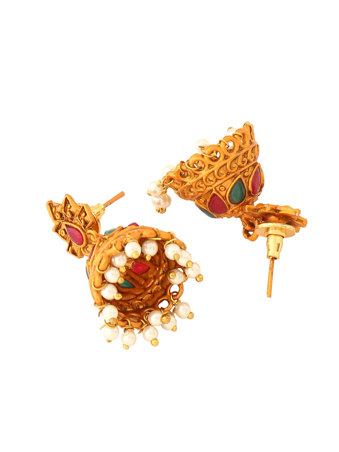 Yellow Chimes Gold-Plated Temple Necklace Set - Festive Accessory