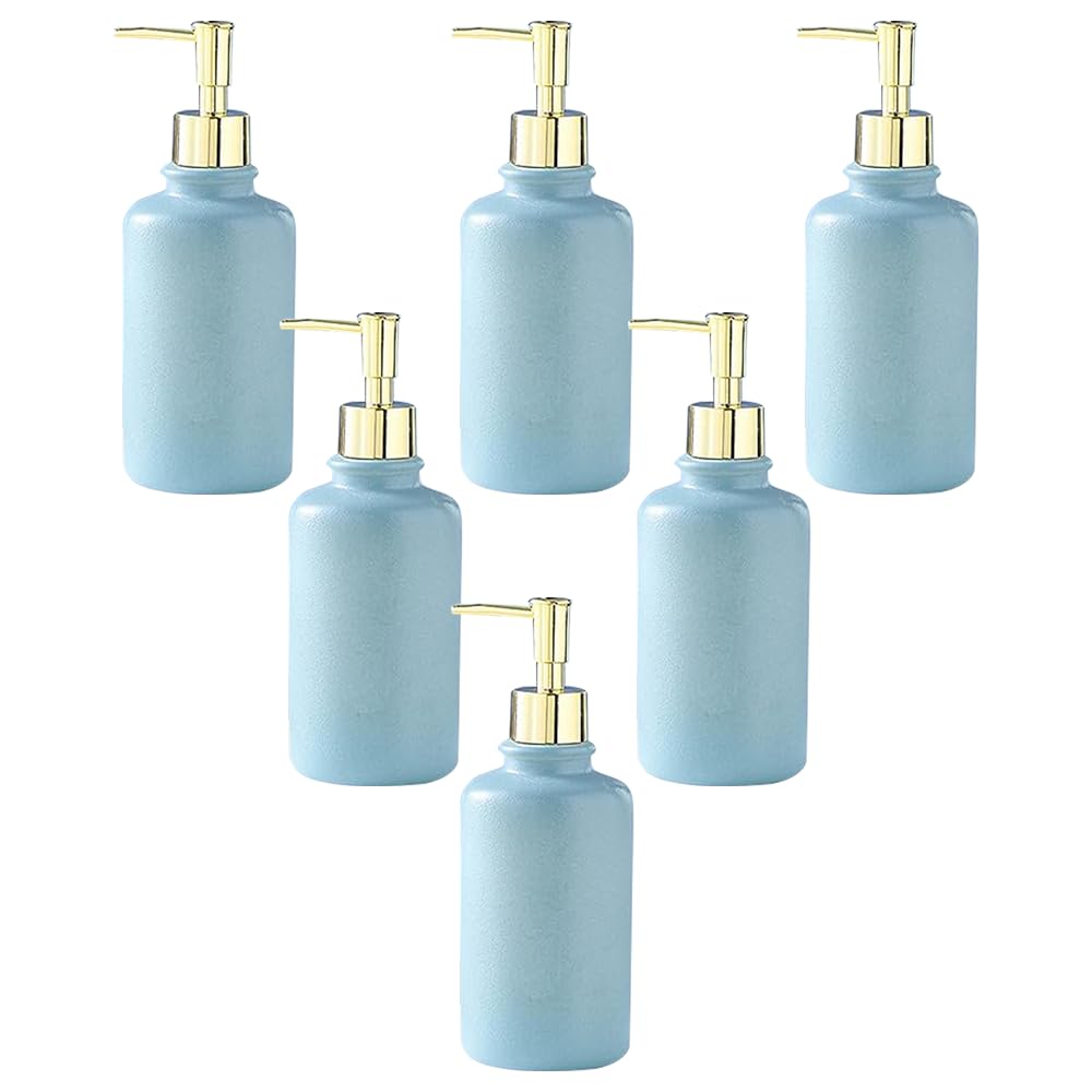 The Better Home Ceramic Soap Dispenser 400ML (6Pcs) Soap Dispenser for Bathroom | Soap Dispenser Set | Soap Dispenser for Kitchen | Hand Soap Dispenser | Soap Dispenser for Wash Basin