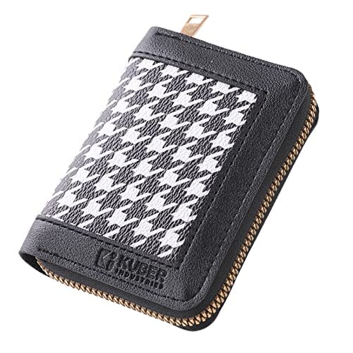 Kuber Industries Card Holder Wallet for Men Women|Debit Credit Card Holder|Wallet for Id, Visiting Card, Buisness Card|Zipper Closure Wallet|White (Pack of 3)