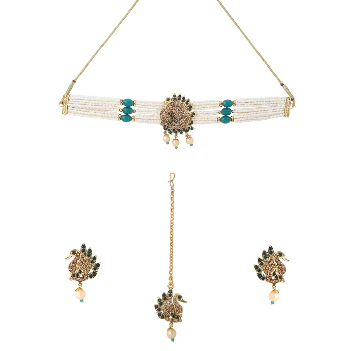 Yellow Chimes Charm Drop Beaded Set - Festive Celebrations