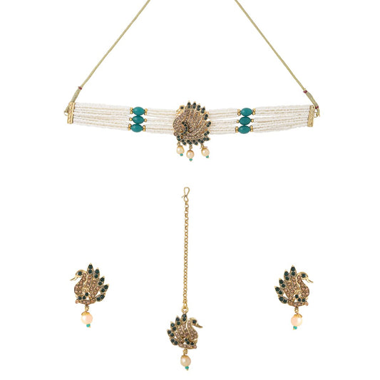 Yellow Chimes Charm Drop Beaded Set - Festive Celebrations