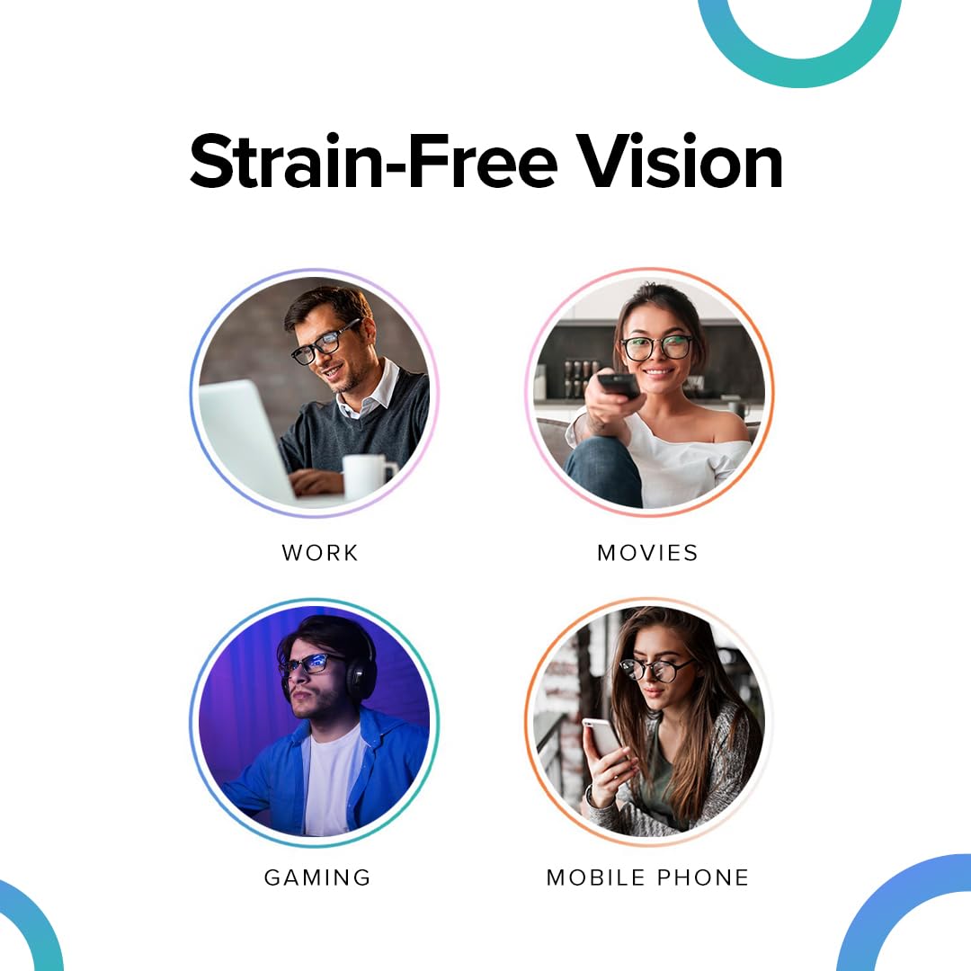 Intellilens Computer Glasses - Anti Glare, UV Protection | Zero Power | Small | Clear