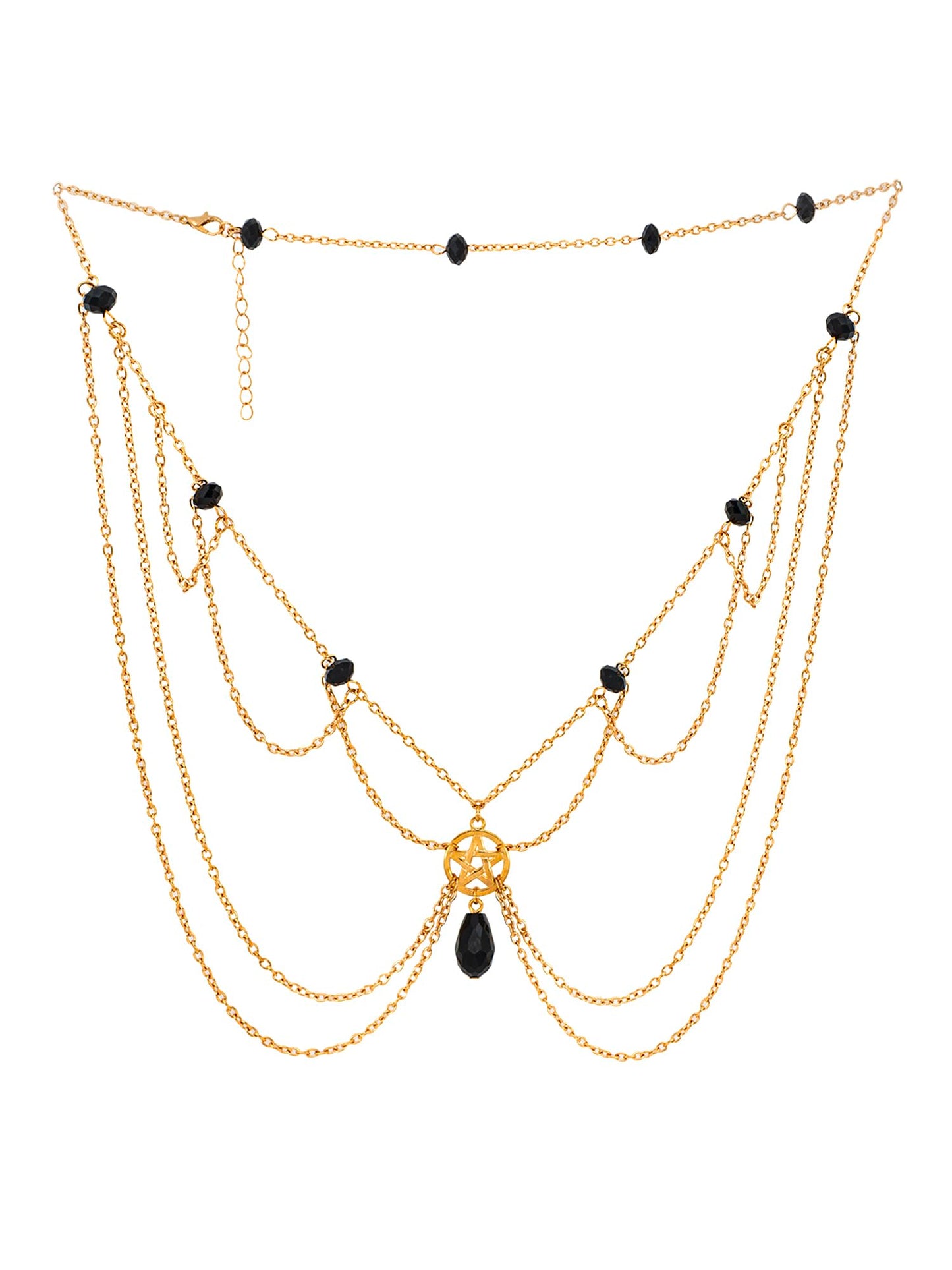 Yellow Chimes head chain - Glamorous hairstyle accessory