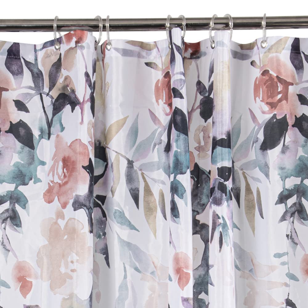 Anko floral shower curtain - included hooks for installation
