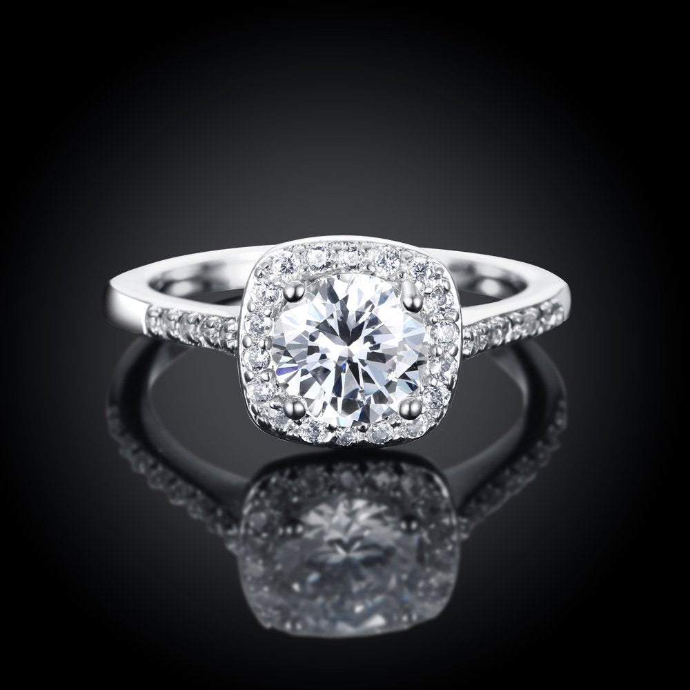 Yellow Chimes A5 Grade Crystal Royal Square Ring - gift for her