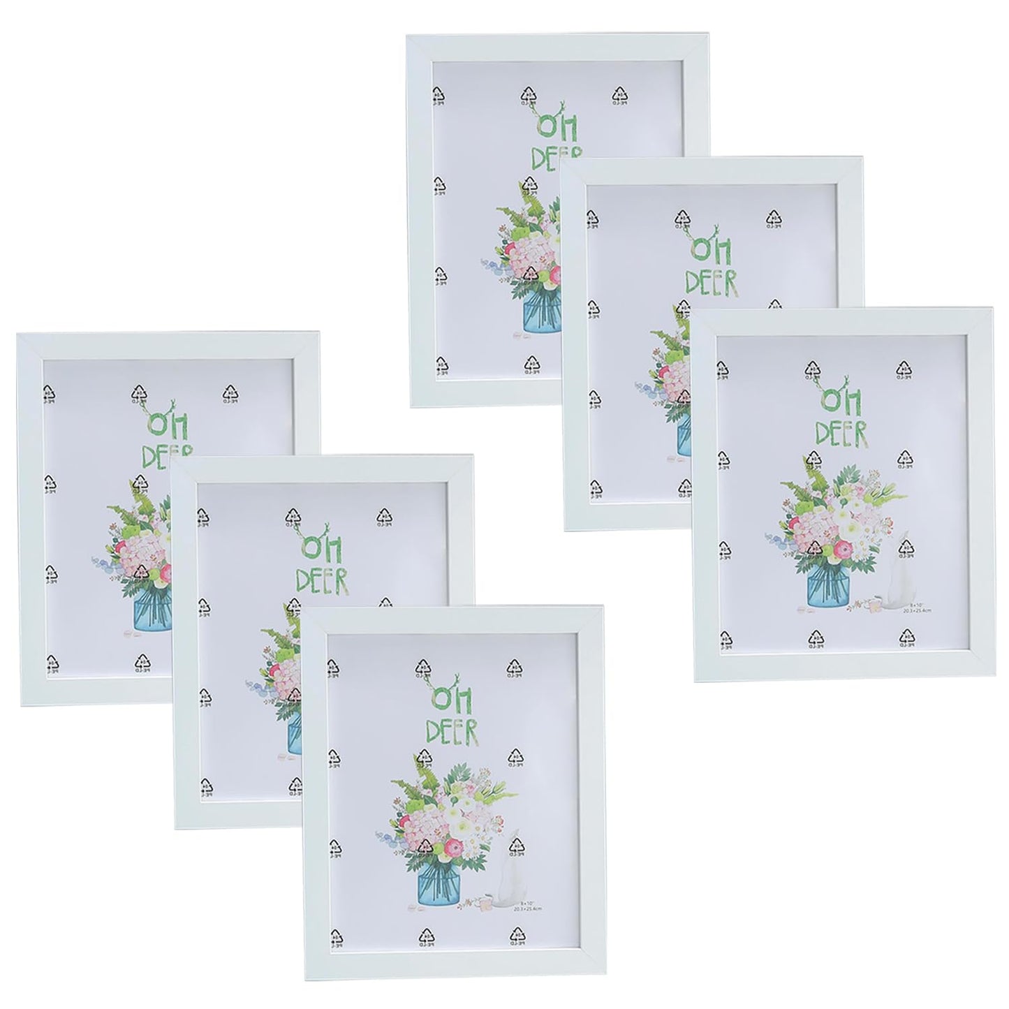 Kuber Industries Photo Frame For Home Décor|Use Horizontal & Vertical|Crystal Clear Glass|Perfect For Home, Office And Shop "21.8x26.9CM"-Pack of 6 (White)