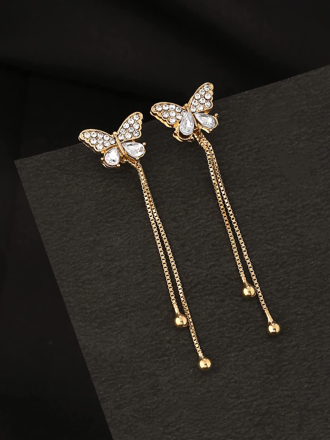 Yellow Chimes butterfly earrings - for casual outings