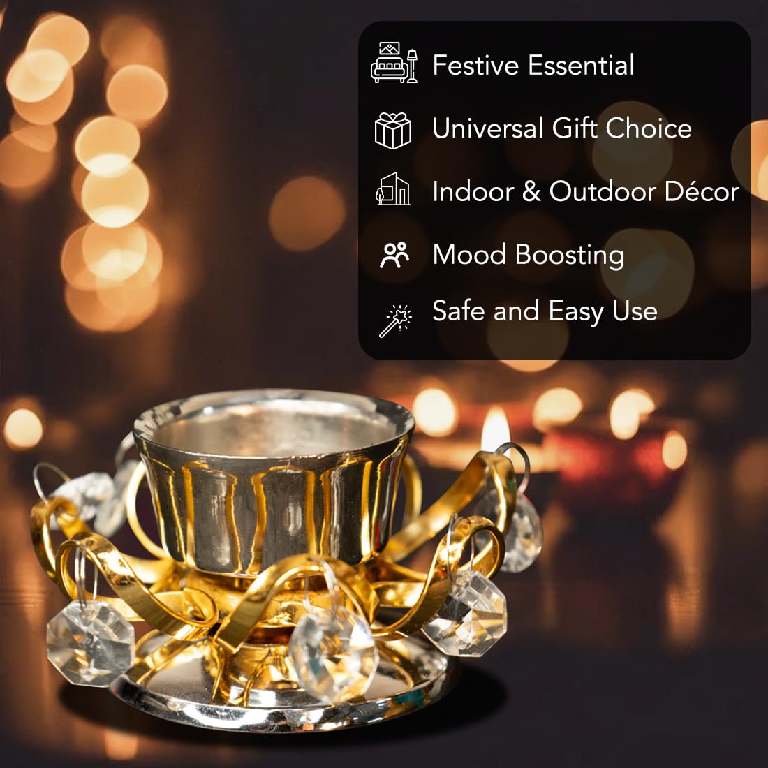 Ekhasa Urli Bowl for Home Decor & Table Decoration | Floating Flowers, Tealight Candles Water Bowl for Diwali Pooja & Festivals | Gift for House Warming Ceremony (Tealight, Urli Combo)