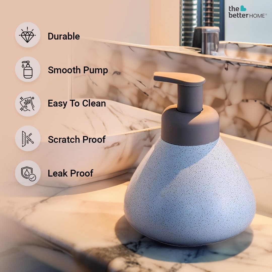 The Better Home Ceramic Foam Soap Dispenser 360ML (4Pcs) Foam Soap Dispenser for Bathroom | Soap Dispenser Set | Soap Dispenser for Kitchen | Hand Soap Dispenser | Foam Soap Dispenser for Wash Basin