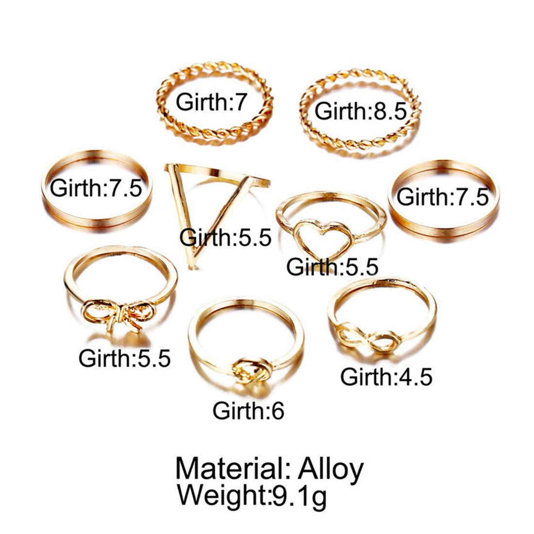Yellow Chimes women rings - stylish knuckle set for casual wear