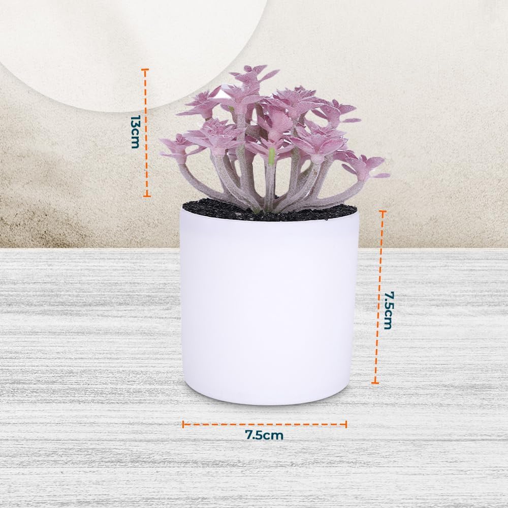 Kuber Industries Artificial Plants for Home D?cor|Natural Looking Indoor Fake Plants with Pot|Artificial Flowers for Decoration-Pack of 4 (Lavender)