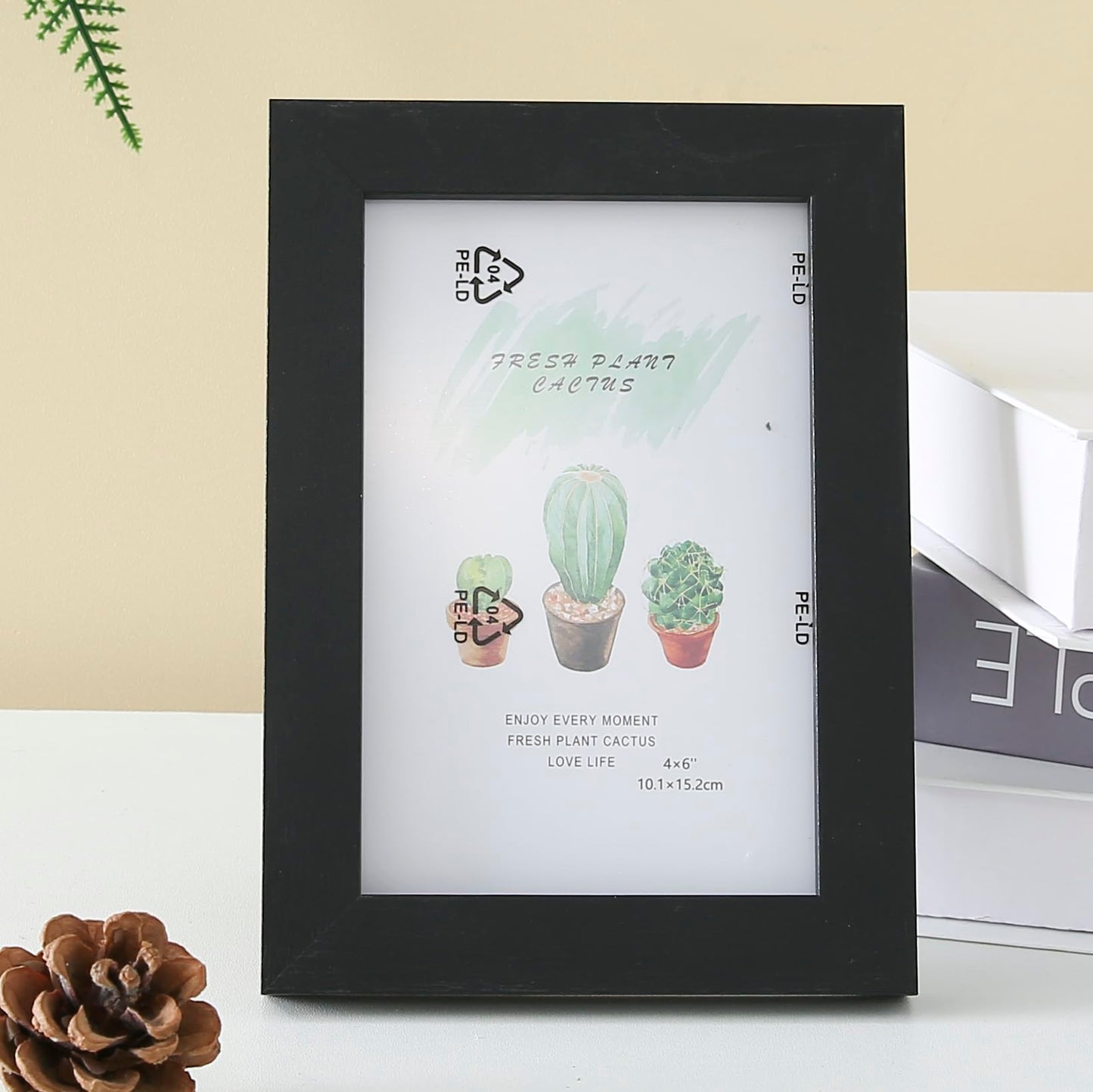 Photo Frame for Home Décor - Horizontal & Vertical | Crystal Clear Glass | 11.6x16.7CM | Black