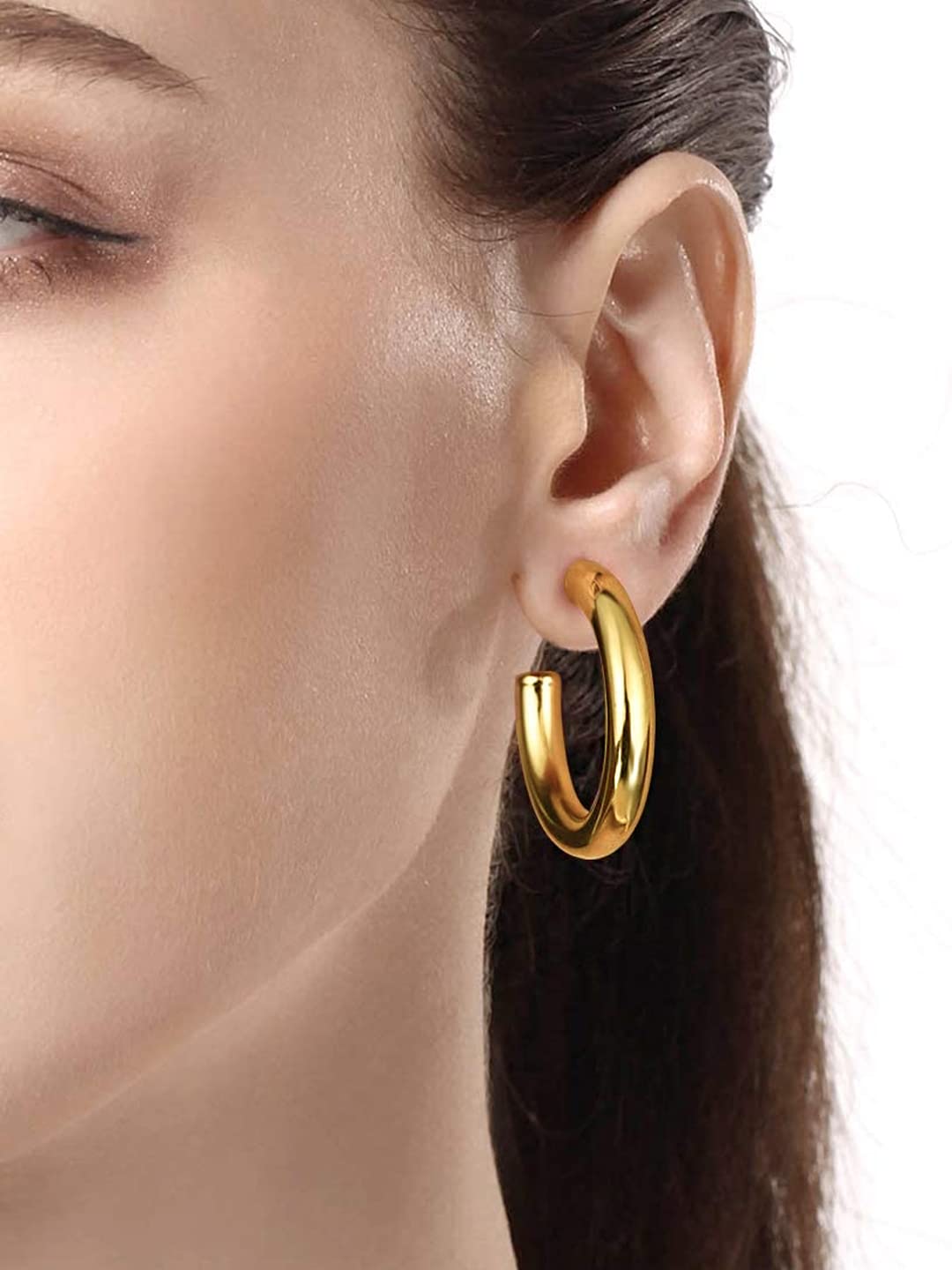 Yellow Chimes Gold Plated Hoop Earrings - Elegant Style