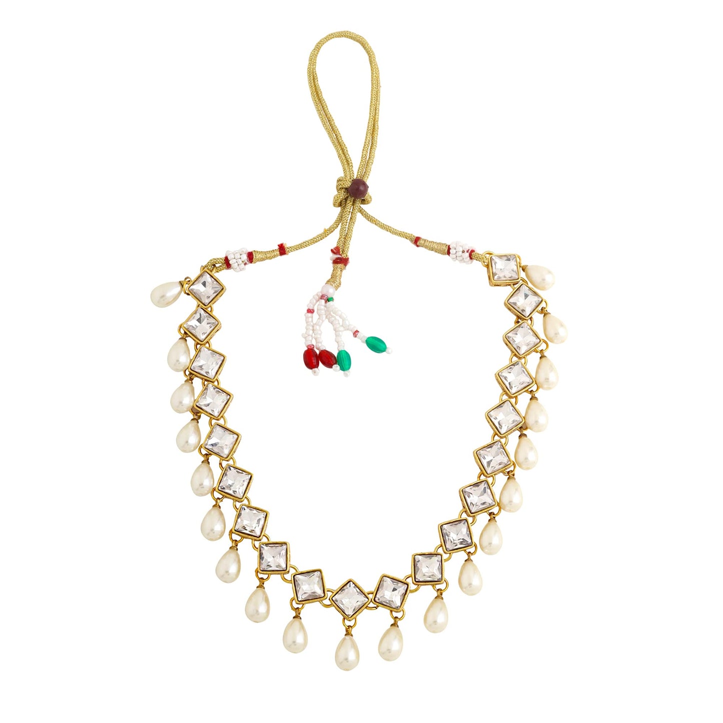 Yellow Chimes Kundan Necklace - fashionable women jewelry