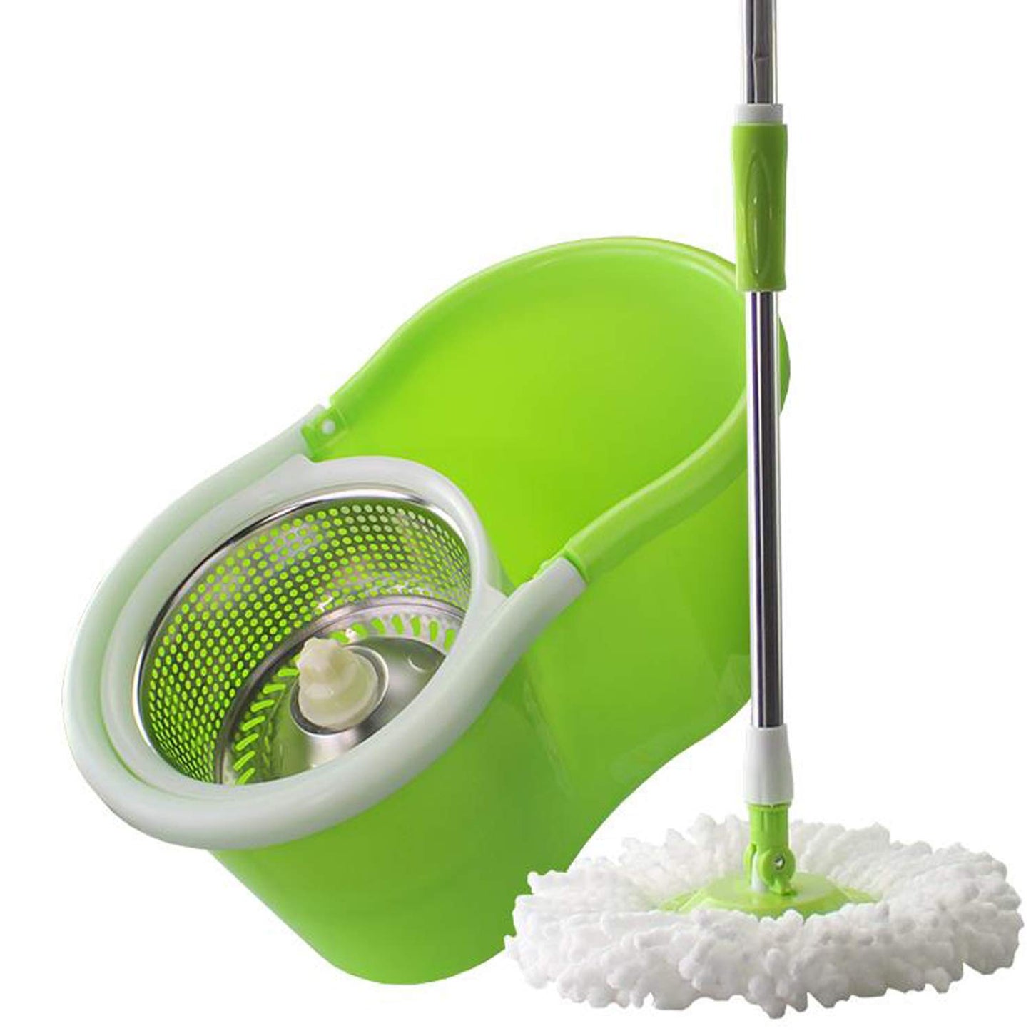 Kuber Industries 360 Degree Spin Mop with Basket and Steel Spinner (CTKTC1812)