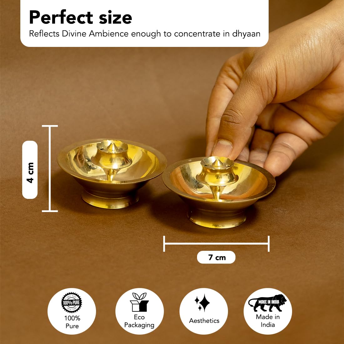 Ekhasa 100% Pure Brass Agarbatti Stand with Ash Catcher (Set of 2) | Incense Stick Holder Agarbati Stand | Oothupathi Agarbati Agarbathi Udbatti Dhoop Agarbattee Agarbakthi Pathi Stand Ash Collector