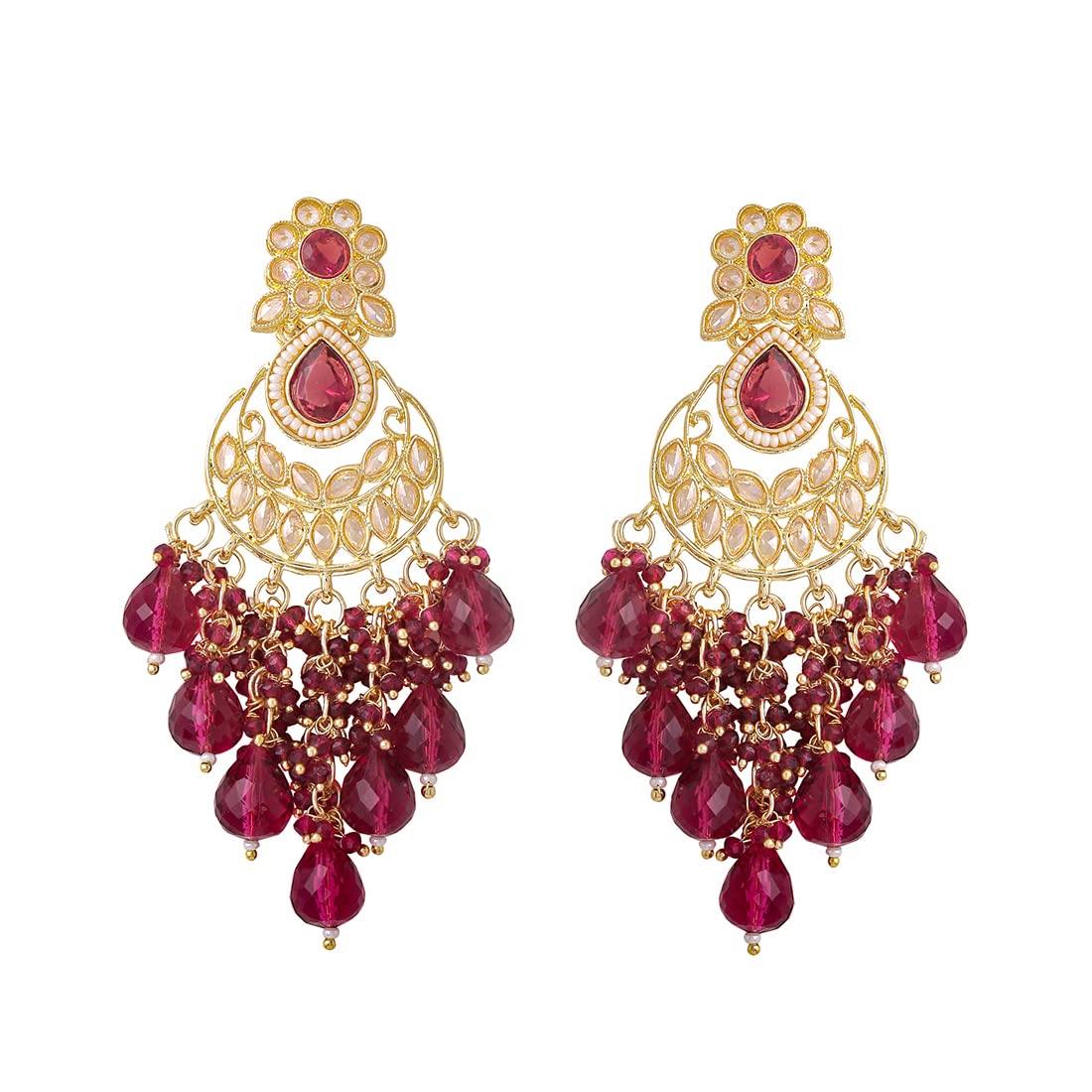 Yellow Chimes Kundan Earrings - Elegant Accessories for Women