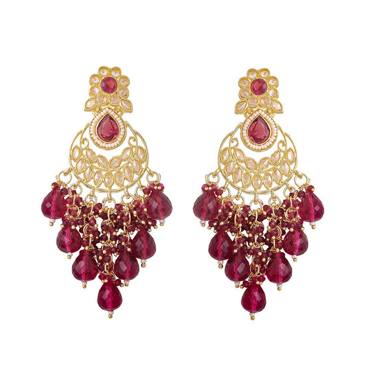 Yellow Chimes Kundan Earrings - Elegant Accessories for Women