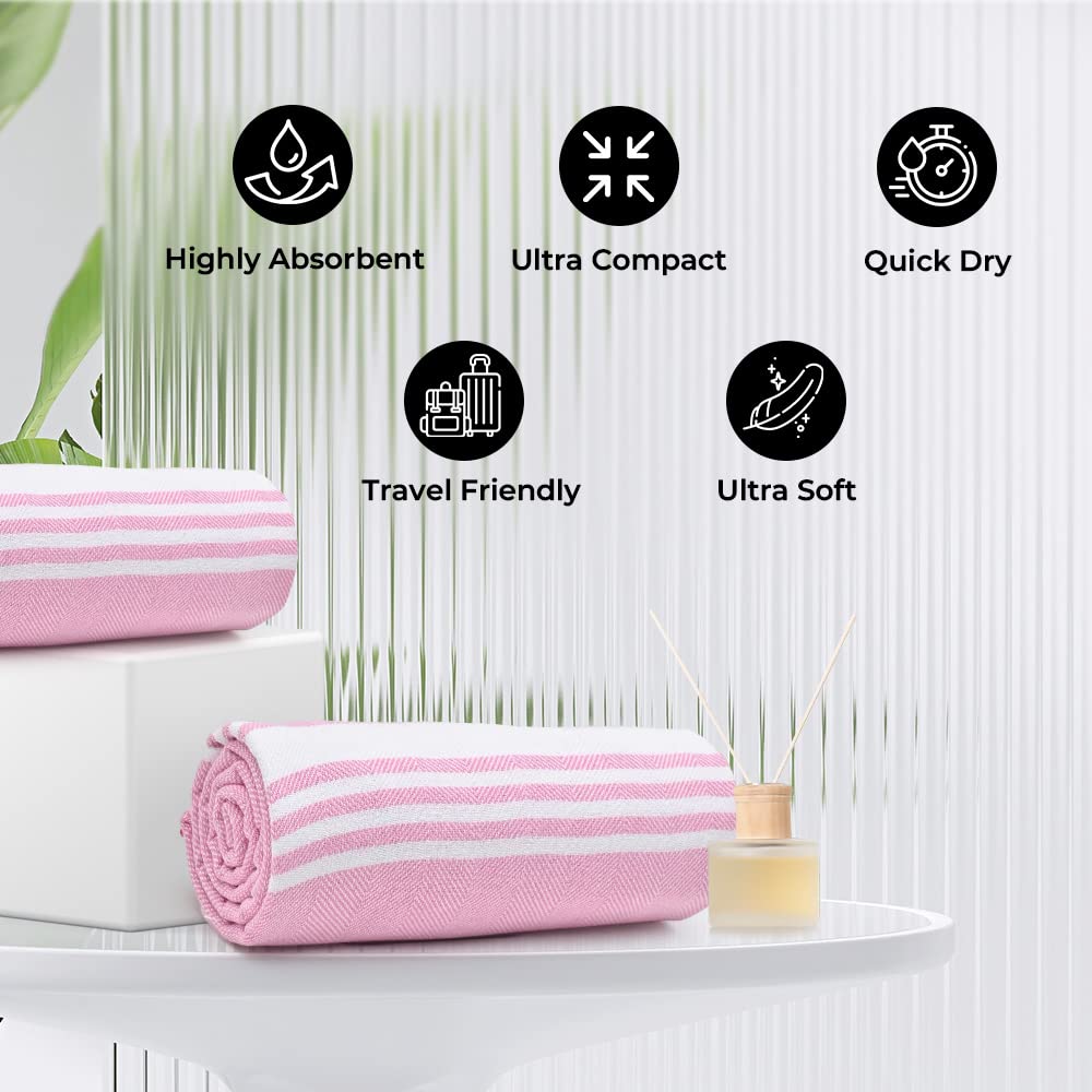 The Better Home Cotton Towel (150cmx75cm, 200gsm) | Soft Bath Towel for Men Women | Anti-Odour High Absorbency Quick Dry Towel | Hair Drying Towel for Women | Turkey Towels for Bath Large Size (Pink)