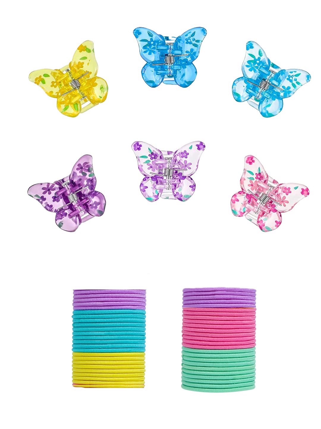 Yellow Chimes butterfly hair clips - girls' hairstyle