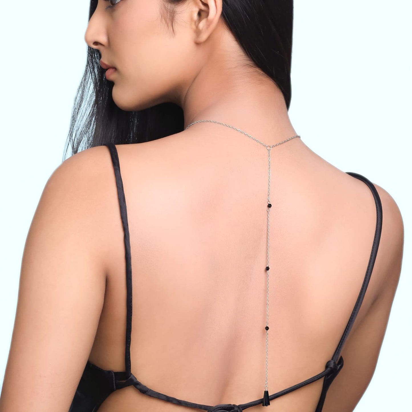 Yellow Chimes Black Stone Charm Back Necklace - Trendy jewelry for parties