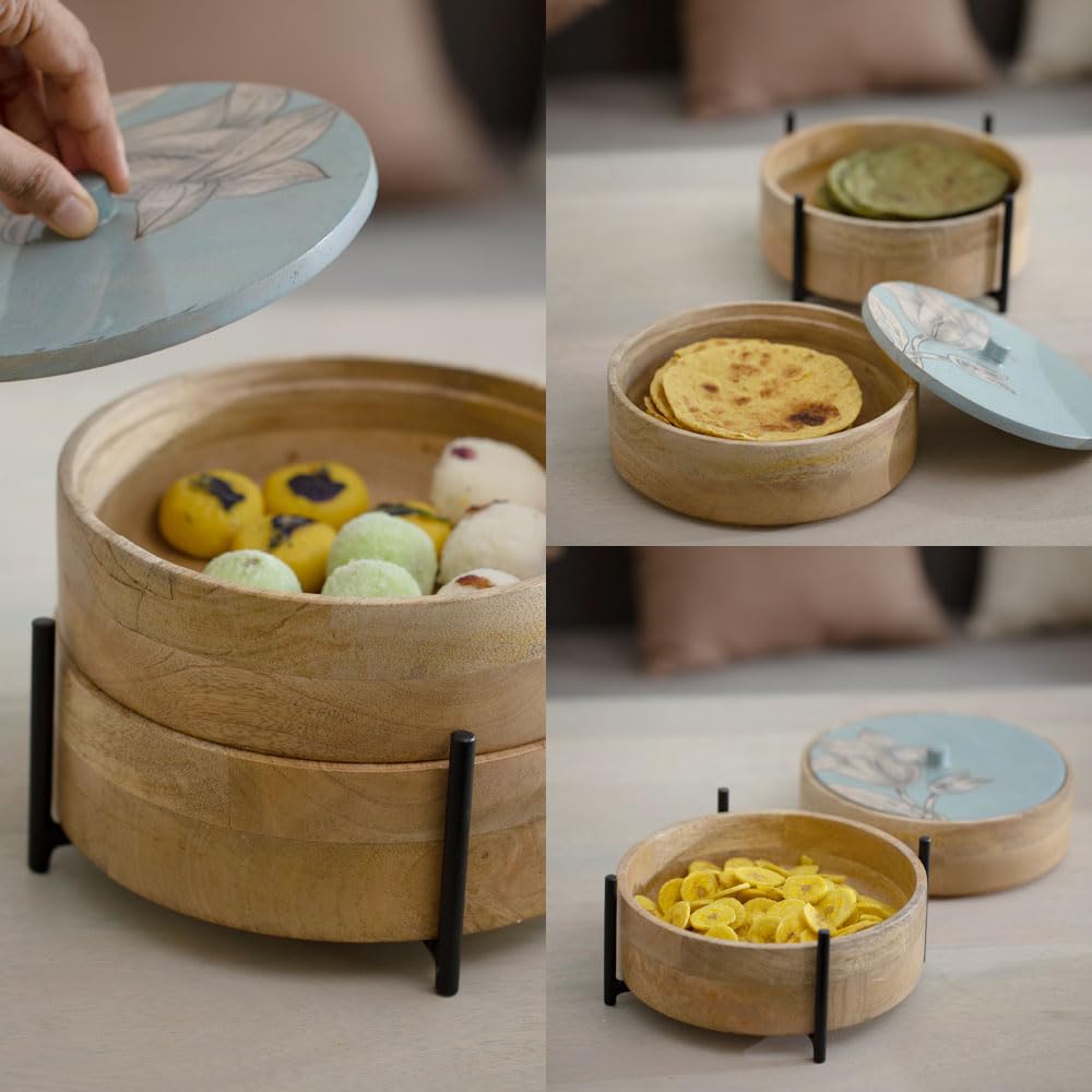 Ellementry blue wooden box - versatile kitchen organizer