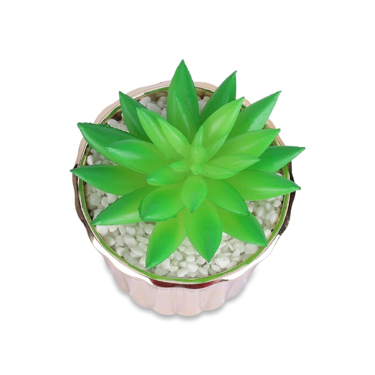 Kuber Industries Artificial Plants for Home D?cor|Natural Looking Indoor Fake Plants with Pot|Artificial Flowers for Decoration-Pack of 5 (Green)