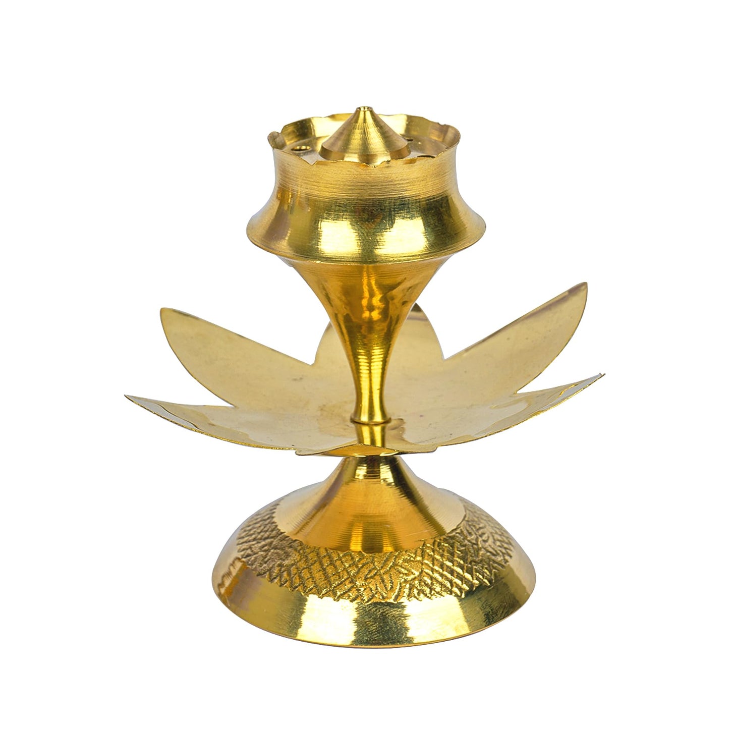 Brass Agarbatti Stand - Elegant Incense Holder for Pooja Mandir | Size: 9x9x8 cm | Golden Finish